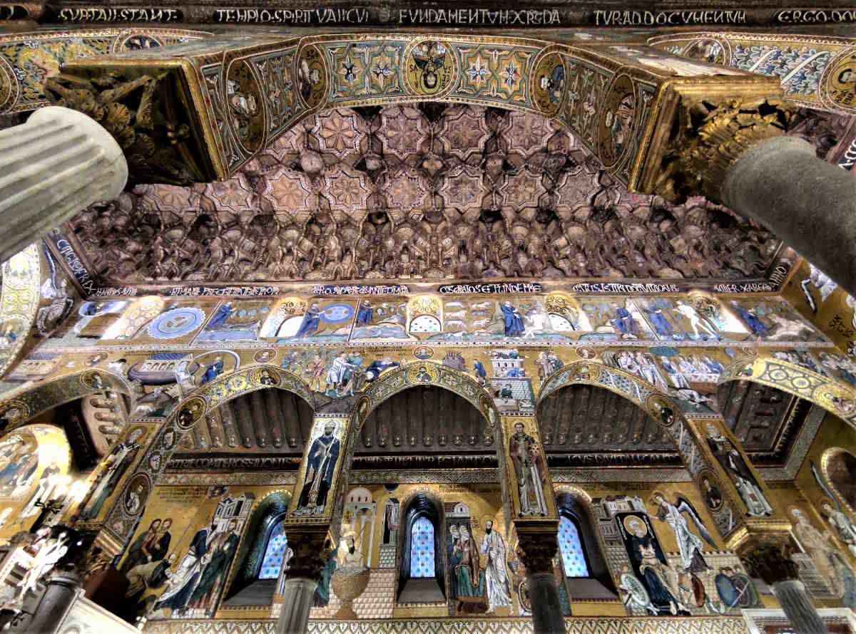 Particolari della Cappella Palatina a Palermo: 