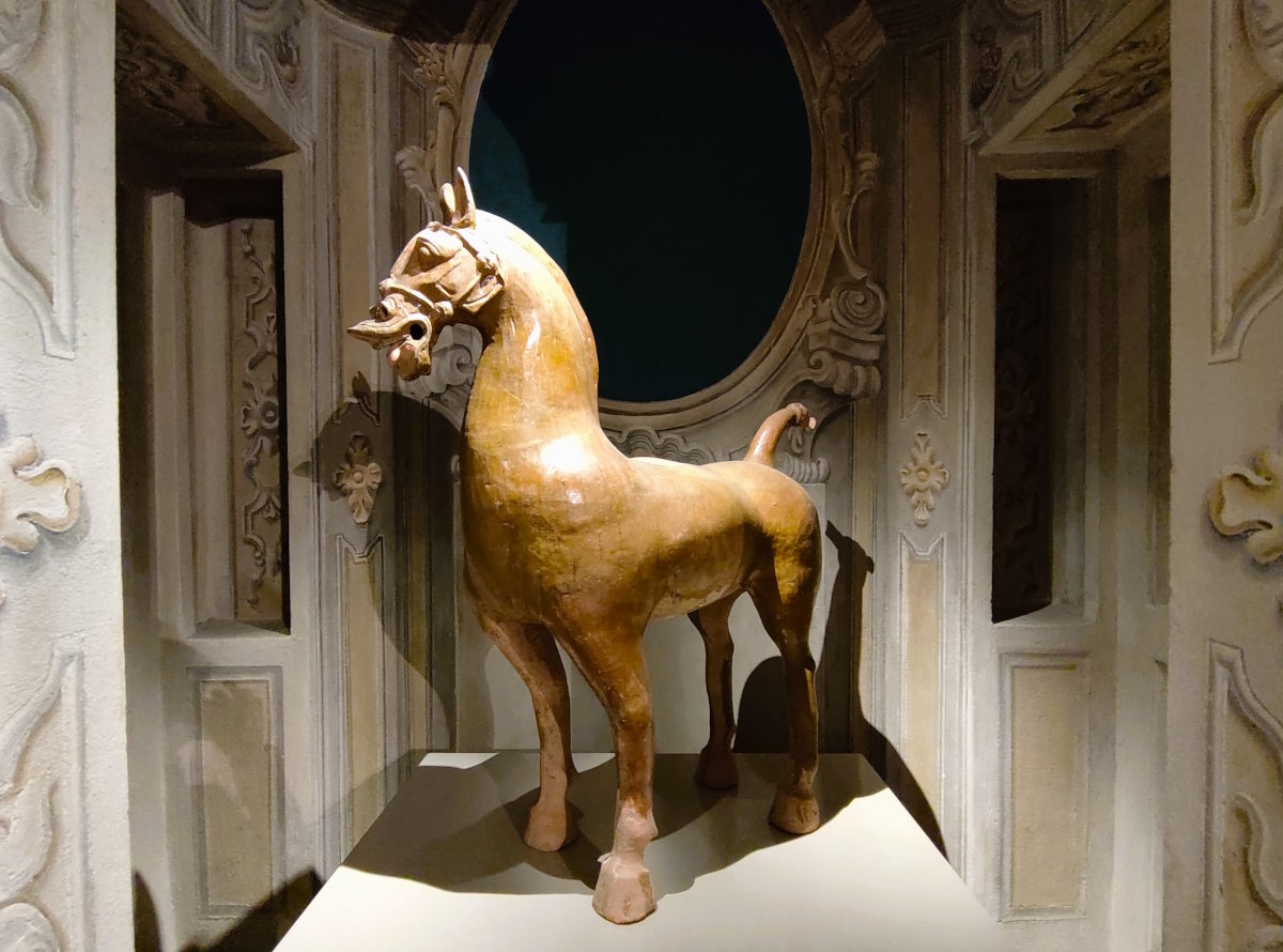 Visitare il Museo D'Arte Orientale di Torino (MAO): Statua in terracotta del cavallo con il ciuffo e corta criniera - Galleria cinese